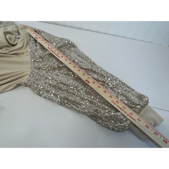 NWT Torrid Woman's Holiday Gold Sequin Long Sleeve‎  Top Champagne Sz 5X - Picture 10 of 10